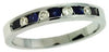 .46CT DIAMOND & AAA SAPPHIRE 14KT WHITE GOLD CLASSIC ROUND 9 STONE CHANNEL RING