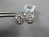 ESTATE .58CT DIAMOND 18K WHITE GOLD ROUND CLUSTER FLOWER TEAR DROP STUD EARRINGS