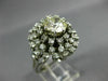 ANTIQUE LARGE 2.35CT DIAMOND 18K WHITE GOLD 3D FLOWER SOLITAIRE ENGAGEMENT RING