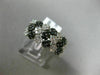 WIDE 1.0CT WHITE & BLACK DIAMOND 14KT WHITE GOLD MULTI ROW MULTI FLOWER FUN RING
