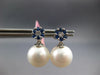 .50CT DIAMOND & AAA SAPPHIRE & SOUTH SEA PEARL 14KT WHITE GOLD FLOWER EARRINGS