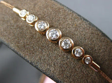 .35CT DIAMOND 14KT ROSE GOLD BEZEL 7 STONE GRADUATING ADJUSTABLE TENNIS BRACELET