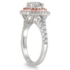 1.5CT DIAMOND 14KT WHITE & ROSE GOLD CLASSIC ROUND DOUBLE HALO ENGAGEMENT RING
