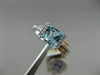 ESTATE 1.62CT DIAMOND & AAA BLUE TOPAZ 14KT WHITE GOLD 3D SQUARE FRIENDSHIP RING