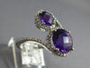LARGE 3.57CT DIAMOND & AAA AMETHYST 14KT WHITE GOLD 3D DOUBLE CIRCULAR LOVE RING