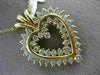 ESTATE LARGE 2.04CT DIAMOND 14KT YELLOW GOLD DOUBLE HEART LOVE FLOATING PENDANT