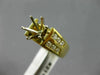 ESTATE .68CT DIAMOND 18KT YELLOW GOLD 3D 2 ROW SEMI MOUNT ENGAGEMENT RING #21108