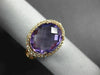 ESTATE 4.08CT DIAMOND & AAA OVAL CUT AMETHYST 14KT ROSE GOLD FRIENDSHIP FUN RING