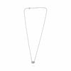 ESTATE 0.15CT DIAMOND 14KT WHITE GOLD 3D CHAMSA HAMSA SIDEWAY LUCKY NECKLACE