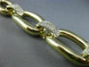 ESTATE WIDE LONG 1.50CT DIAMOND 14KT YELLOW GOLD ITALIAN 3D OPEN OVAL BRACELET