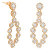1.22CT DIAMOND 14KT ROSE GOLD 3D MULTI FLOWER LEAF CHANDELIER HANGING EARRINGS