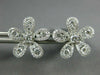 ESTATE LARGE 1.05CT DIAMOND 18KT WHITE GOLD 3D FLOWER CLASSIC STUD EARRINGS