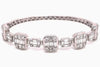 LARGE 3.60CT DIAMOND 18KT WHITE GOLD ROUND & BAGUETTE INVISIBLE BANGLE BRACELET