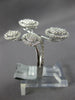 ESTATE LARGE .75CT DIAMOND 14KT WHITE GOLD CLUSTER HALO CRISS CROSS FLOWER RING