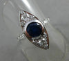 ANTIQUE 1.66CT OLD MINE DIAMOND & AAA SAPPHIRE PLATINUM 3D MARQUISE RING #17069