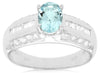 1.08CT DIAMOND & AAA AQUAMARINE 14KT WHITE GOLD 3D CLASSIC OVAL ENGAGEMENT RING