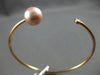 .06CT DIAMOND & AAA PINK SOUTH SEA PEARL 18KT ROSE GOLD FLEXIBLE BANGLE BRACELET