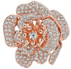ESTATE LARGE 1.25CT DIAMOND 18KT WHITE & ROSE GOLD 3D ROSE FLOWER LOVE RING