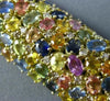 ESTATE MASSIVE 61.34CT DIAMOND & MULTI COLOR SAPPHIRE 18KT YELLOW GOLD BRACELET