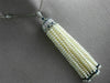 LONG 2.25CT DIAMOND AAA SAPPHIRE & SOUTH SEA PEARL 18K WHITE GOLD TASSEL PENDANT