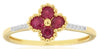 ESTATE .59CT DIAMOND & AAA RUBY 14KT YELLOW GOLD 3D CLASSIC FLOWER FUN RING