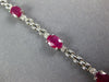 4.53CT DIAMOND & AAA RUBY 14KT WHITE GOLD OVAL 3 STONE PANTHER TENNIS BRACELET