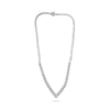 LARGE 4.57CT DIAMOND 14KT WHITE GOLD GRADUATING SEMI ETERNITY V SHAPE NECKLACE