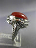 ANTIQUE 14KT WHITE GOLD HANDCRAFTED ORANGE BROWN AGATE OPEN FILIGREE RING #25394