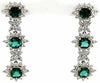 6.97CT DIAMOND & AAA EMERALD 18KT 2 TONE GOLD MULTI FLOWER FUN HANGING EARRINGS