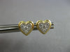 .22CT DIAMOND 14KT YELLOW GOLD 3D CLUSTER HEART SHAPE FILIGREE MILGRAIN EARRINGS