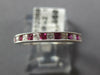 .41CT DIAMOND AAA RUBY 18K WHITE GOLD PRINCESS FILIGREE CHANNEL ANNIVERSARY RING