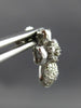 ESTATE .65CT DIAMOND 14K WHITE GOLD 3D CLASSIC PAVE HEART FLOWER EARRINGS #16559