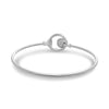 ESTATE .16CT DIAMOND 14KT WHITE GOLD 3D CLUSTER LOVE KNOT BUCKLE BANGLE BRACELET