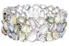 EXTRA LARGE 171.84CT DIAMOND & AAA MULTI COLOR SAPPHIRE 18KT WHITE GOLD BRACELET