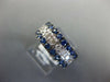 WIDE 1.10CT DIAMOND & AAA SAPPHIRE 14K WHITE GOLD CLASSIC 3 ROW ANNIVERSARY RING