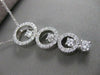 ESTATE 1.06CT DIAMOND 14K WHITE GOLD LONG DESIGNER CIRCLE JOURNEY PENDANT #2384