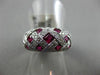 ESTATE WIDE 2.05CT DIAMOND & RUBY 14KT WHITE GOLD CRISS CROSS WOVEN ETOILE RING