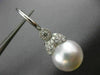 ESTATE LARGE .70CT DIAMOND & AAA SOUTH SEA PEARL 18K WHITE GOLD HANGING EARRINGS