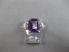 1.92CT DIAMOND & AAA AMETHYST 14K WHITE GOLD EMERALD CUT & ROUND ENGAGEMENT RING