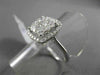 ESTATE LARGE 1.4CT DIAMOND 18K WHITE GOLD CLUSTER SQUARE ENGAGEMENT PROMISE RING