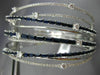 ESTATE WIDE 8.34CT DIAMOND & SAPPHIRE 14K WHITE GOLD CRISS CROSS BANGLE BRACELET