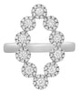 .59CT DIAMOND 14KT WHITE GOLD 3D MULTI FLOWER LEAF OPEN MARQUISE SHAPE FUN RING