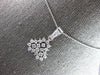 ESTATE .7CT DIAMOND 14KT WHITE GOLD TRIANGULAR TRILLION FLOATING PENDANT #27651