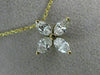 ANTIQUE 1.30CT MARQUISE DIAMOND 14KT YELLOW GOLD FOUR LEAF FLOWER PENDANT #19788