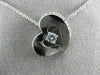 ESTATE .35CT DIAMOND 14KT WHITE GOLD 3D SOLITAIRE FLOATING HEART PENDANT #16921