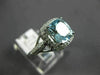 ESTATE LARGE 2.30CT DIAMOND & AAA AQUAMARINE 14K WHITE GOLD HALO ENGAGEMENT RING