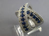 2.79CT DIAMOND & AAA SAPPHIRE 14KT WHITE GOLD 3 ROW CRISS CROSS X INFINITY RING