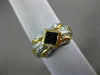 ESTATE .55CT AAA SAPPHIRE 18KT TWO TONE GOLD 3D INVISIBLE SQUARE FOUR STONE RING