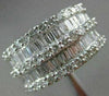 ESTATE WIDE 2.67CT DIAMOND 18KT WHITE GOLD 3D MULTI ROW WEDDING ANNIVERSARY RING