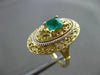 ANTIQUE LARGE .70CT AAA EMERALD 14K TWO TONE GOLD FILIGREE SOLITAIRE RING #20251